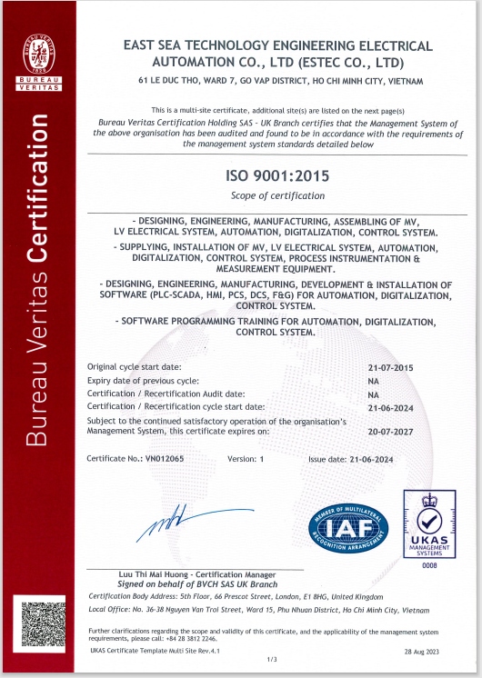 CHỨNG NHẬN ISO 9001